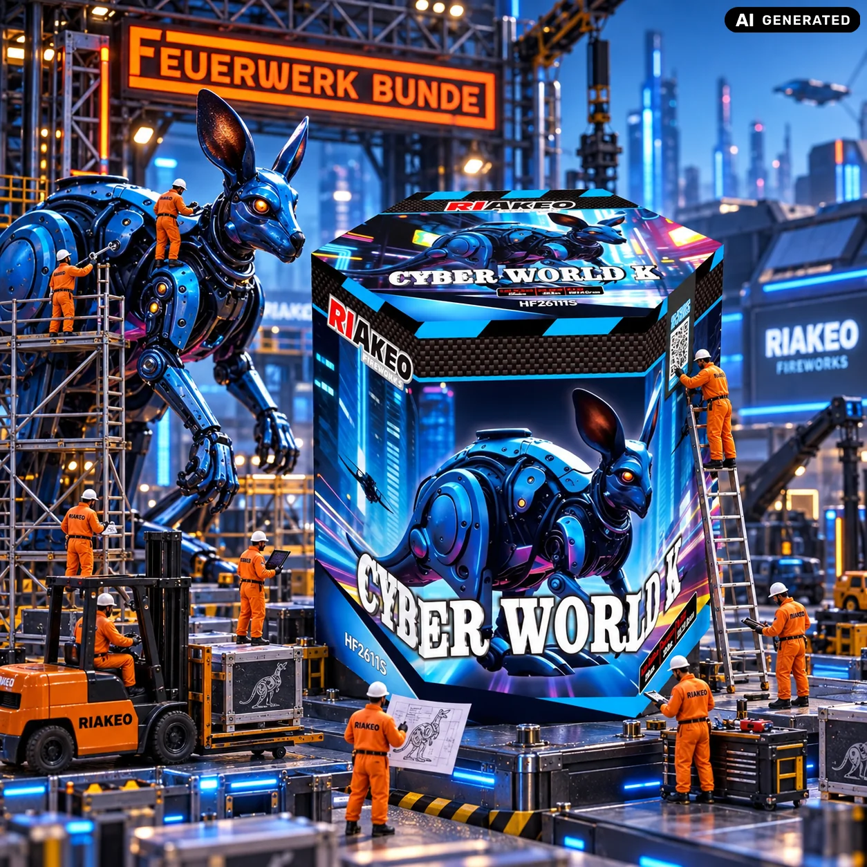 Cyber World Blaues Känguru